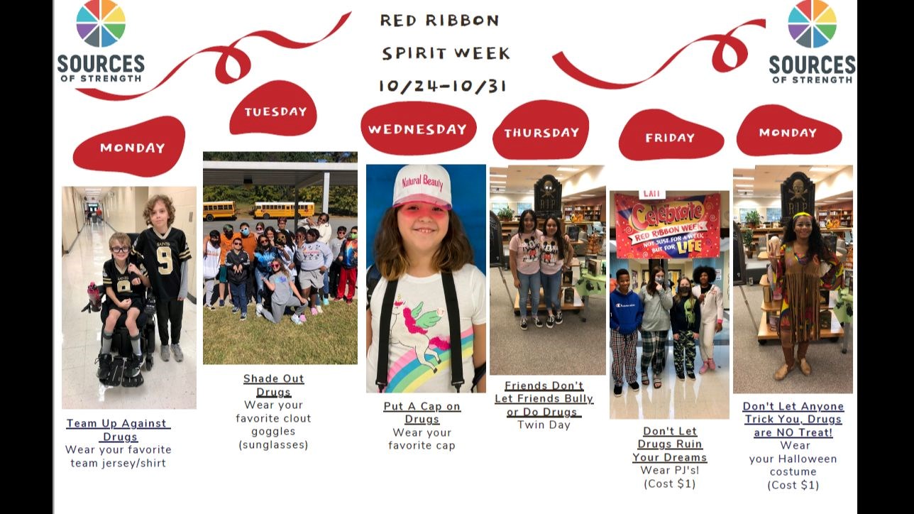 Red Ribbon Spirit Week October 24th to October 31st Sources of Strength